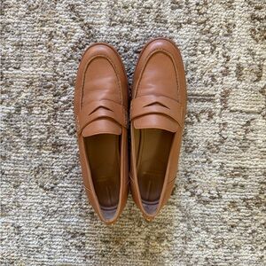 Sam Edelman Women's Camel Brown Leather Penny Loafers size 8